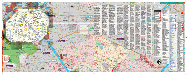 Paris Map Guide - Laminated - Metro - Streets - Museums