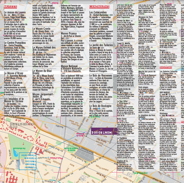 Paris Map Guide - Laminated - Metro - Streets - Museums