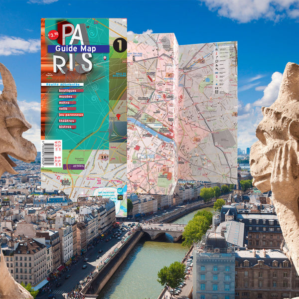 Paris Map Guide - Laminated - Metro - Streets - Museums