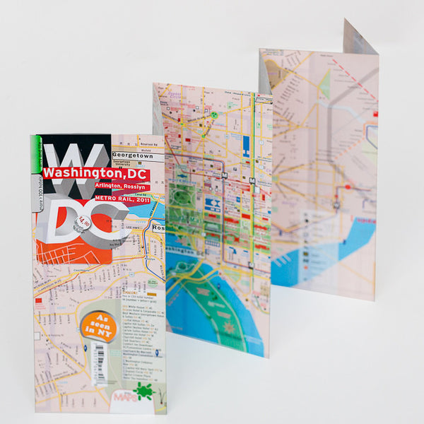 Bundle - 350 Map Laminated Washington DC WaterProof  - theaters - subway - transit - museums - streets - parks - restaurants