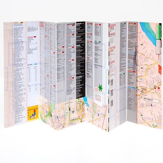 Map Laminated Washington DC WaterProof  - theaters - subway - transit - museums - streets - parks - restaurants